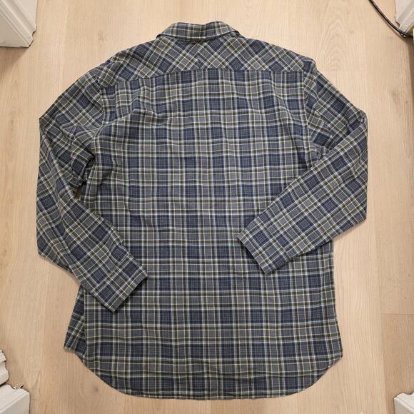 Billy Reid Blue Gray White Long Sleeve Standard Fit Button Up Shirt Size XL - Picture 7 of 7